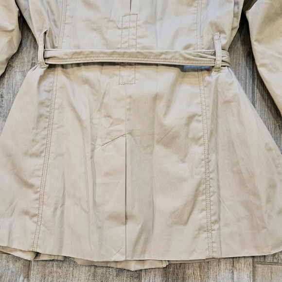 American Eagle Outfitters Trench Coat Womens Size L Khaki Tan Double Breasted - Picture 7 of 11